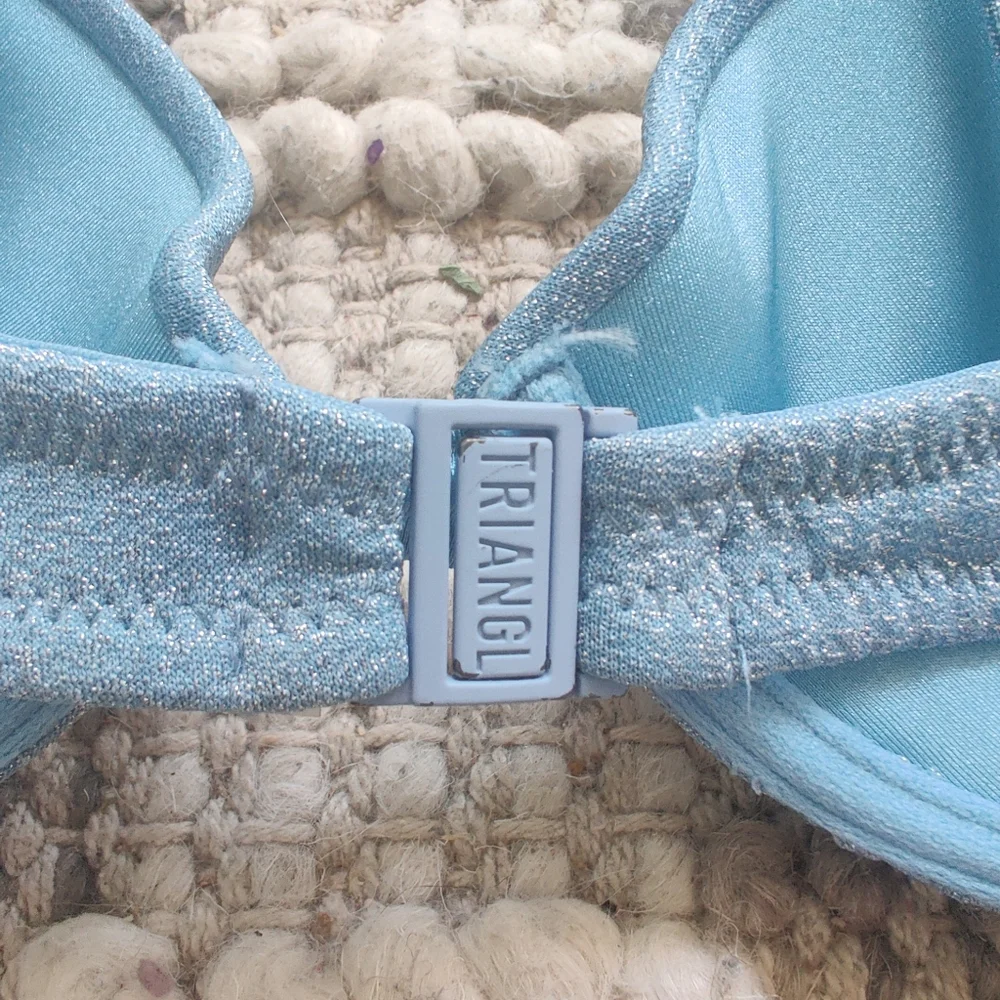 Triangl Swimwear Romy Bikini Top In Blue Size Small+